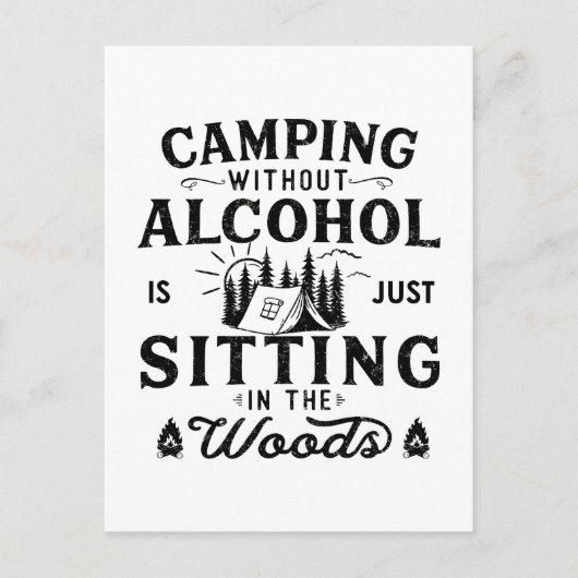Grappige camper slogan camping drink gezegden briefkaart (Voorkant)