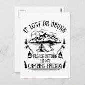 Grappige camper slogan camping drink gezegden briefkaart (Voorkant / Achterkant)