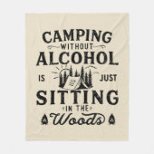 Grappige camper slogan camping drink gezegden fleece deken (Voorkant)