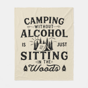 Grappige camper slogan camping drink gezegden fleece deken