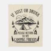 Grappige camper slogan camping drink gezegden fleece deken (Voorkant)