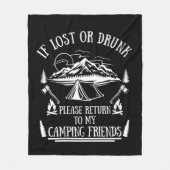 Grappige camper slogan camping drink gezegden fleece deken (Voorkant)