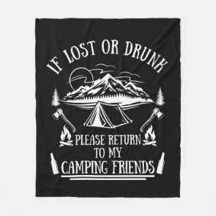 Grappige camper slogan camping drink gezegden fleece deken