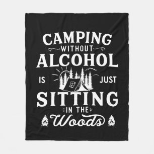 Grappige camper slogan camping drink gezegden fleece deken