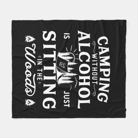 Grappige camper slogan camping drink gezegden fleece deken (Voorkant (Horizontaal))