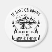 Grappige camper slogan camping drink gezegden magneet (Voorkant)