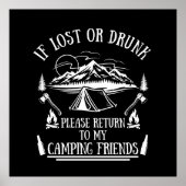 Grappige camper slogan camping drink gezegden poster (Voorkant)
