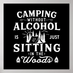 Grappige camper slogan camping drink gezegden poster