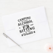 Grappige camper slogan camping drink gezegden ronde sticker (Envelop)