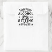 Grappige camper slogan camping drink gezegden ronde sticker (Tas)