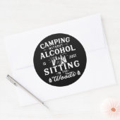 Grappige camper slogan camping drink gezegden ronde sticker (Envelop)