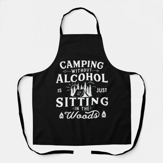 Grappige camper slogan camping drink gezegden schort (Voorkant)