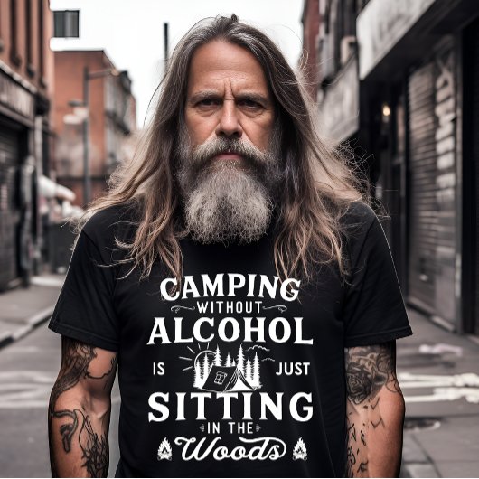 Grappige camper slogan camping drink gezegden t-shirt