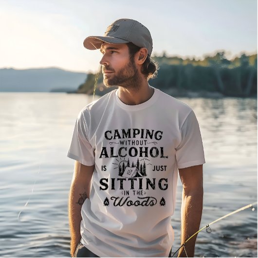 Grappige camper slogan camping drink gezegden t-shirt