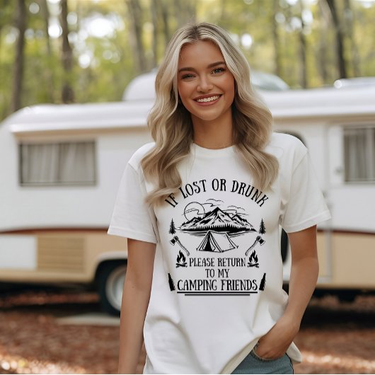 Grappige camper slogan camping drink gezegden t-shirt