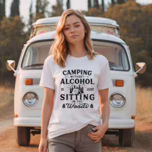Grappige camper slogan camping drink gezegden t-shirt