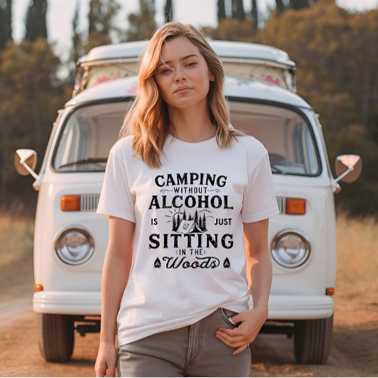 Grappige camper slogan camping drink gezegden t-shirt