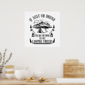 Grappige camper slogan camping drinken uitspraken poster (Keuken)