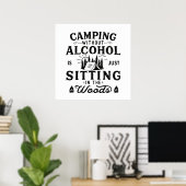 Grappige camper slogan camping drinken uitspraken poster (Thuiskantoor)