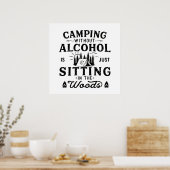 Grappige camper slogan camping drinken uitspraken poster (Keuken)