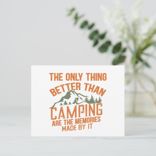 Grappige camper slogan zomer camping citaten feestdagenkaart (Staand voorkant)