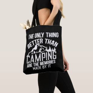 Grappige camper slogan zomer camping citaten tote bag