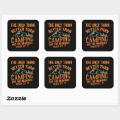 Grappige camper slogan zomer camping citaten vierkante sticker (Vel)