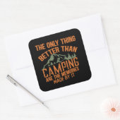 Grappige camper slogan zomer camping citaten vierkante sticker (Envelop)