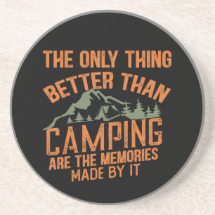 Grappige camper slogan zomer camping citaten zandsteen onderzetter