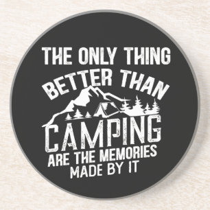 Grappige camper slogan zomer camping citaten zandsteen onderzetter
