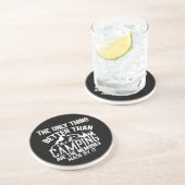 Grappige camper slogan zomer camping citaten zandsteen onderzetter (Zijkant)