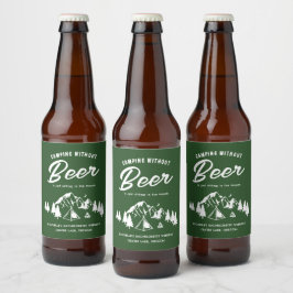Grappige Camping Bachelorette Bier Etiket