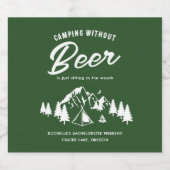 Grappige Camping Bachelorette Bier Etiket (Enkel label)