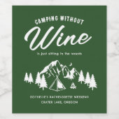 Grappige Camping Bachelorette Wijn Etiket (Enkel label)