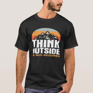 Grappige camping buitenshuis slogan denk buiten lo t-shirt