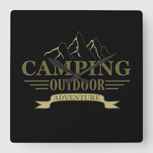 Grappige camping camper gezegden voor campers vierkante klok (Voorkant)