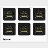 Grappige camping camper gezegden voor campers vierkante sticker (Vel)