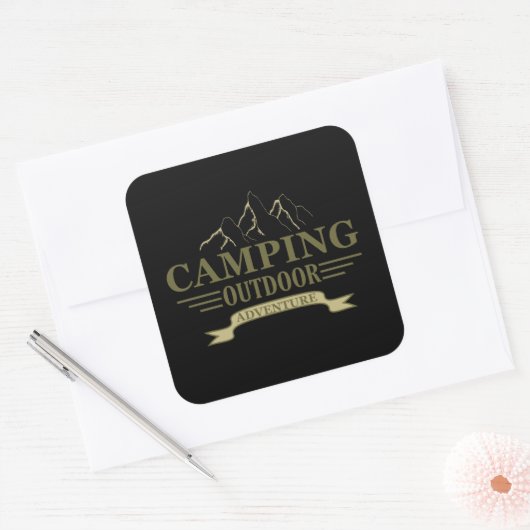 Grappige camping camper gezegden voor campers vierkante sticker (Envelop)