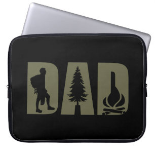Grappige camping camper wandeltocht vader laptop sleeve