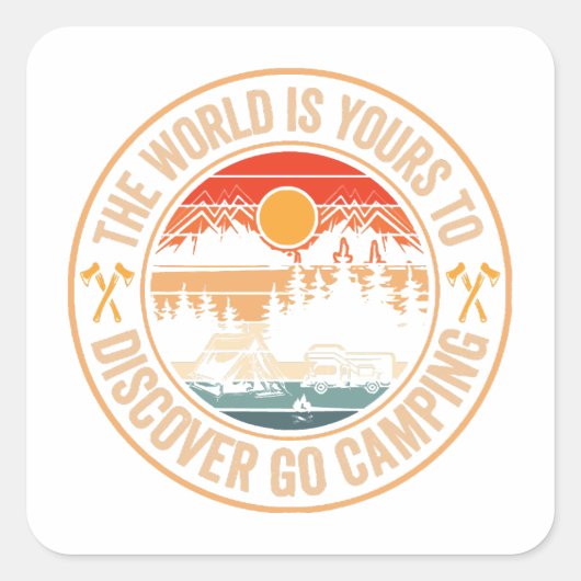 Grappige Camping Campfire Smores Quote Vierkante Sticker (Voorkant)