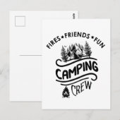 Grappige camping crew slogan camper vrienden briefkaart (Voorkant / Achterkant)