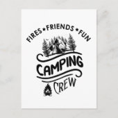 Grappige camping crew slogan camper vrienden briefkaart (Voorkant)