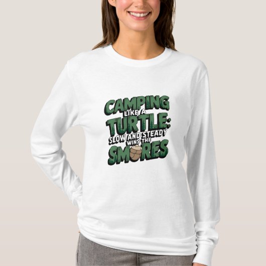 Grappige Camping Dierenschildpad T-shirt (Voorkant)