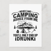 Grappige camping drink gezegden briefkaart (Voorkant)