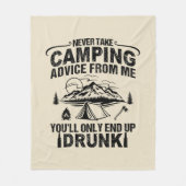 Grappige camping drink gezegden fleece deken (Voorkant)