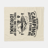 Grappige camping drink gezegden fleece deken (Voorkant (Horizontaal))