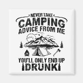 Grappige camping drink gezegden magneet (Voorkant)