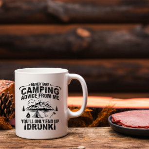 Grappige camping drink gezegden mok