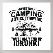 Grappige camping drink gezegden poster (Voorkant)