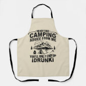 Grappige camping drink gezegden schort (Voorkant)